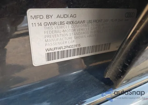 2015 Audi A4 2.0T Premium из США, поврежденный, VIN WAUFFAFL2FN022915